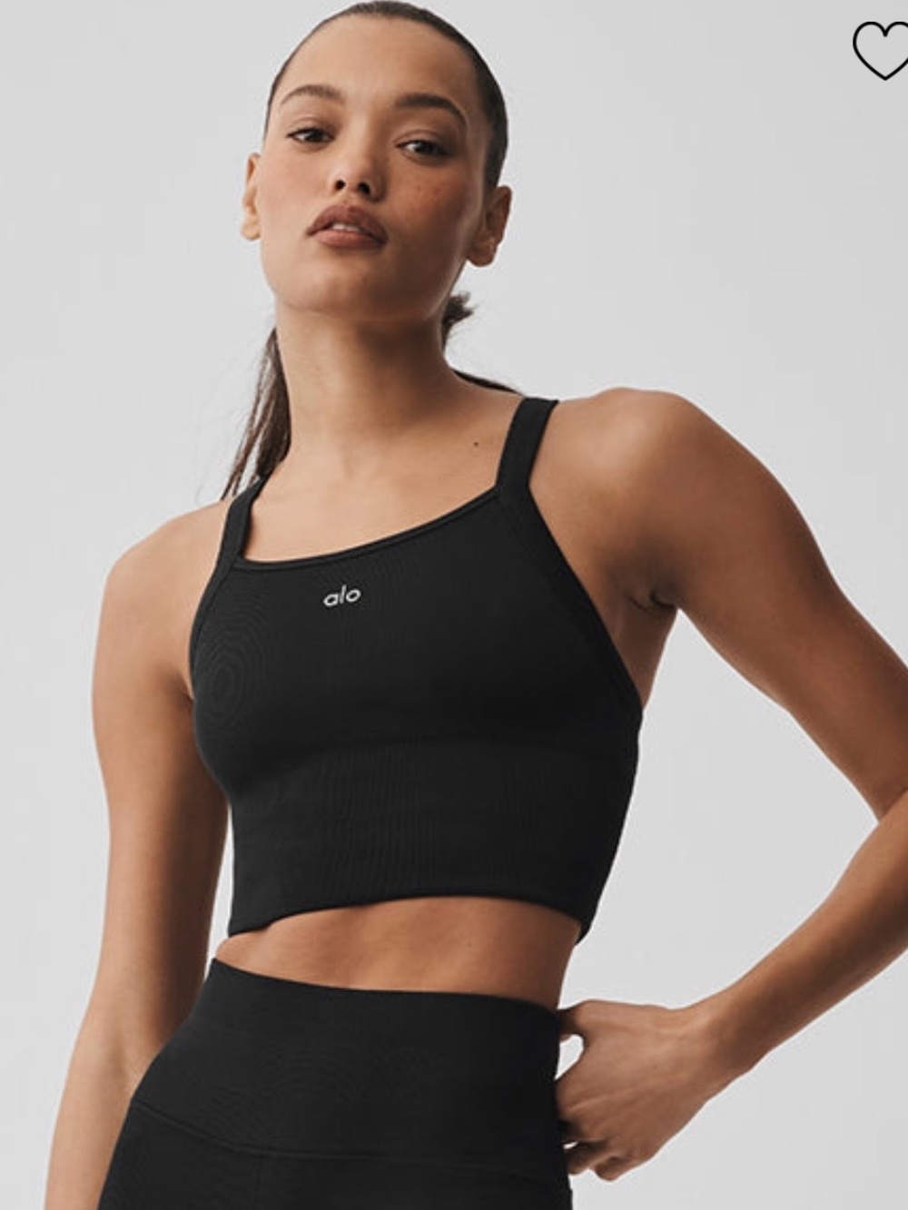 ALO Seamless ribbed favorite bra tank - black